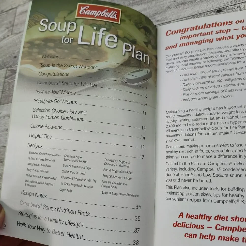 Campbells Soup for‎ Life Plan 2004 Cookbook Booklet Retro Vintage